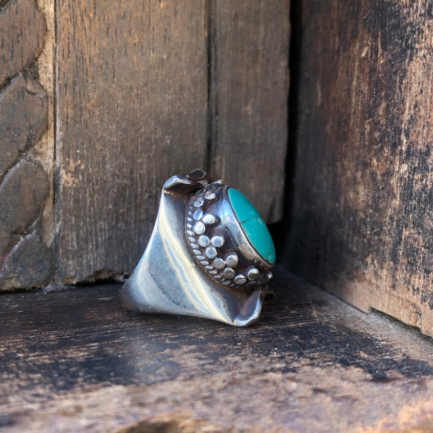  Tibetan Turquoise Saddle Ring