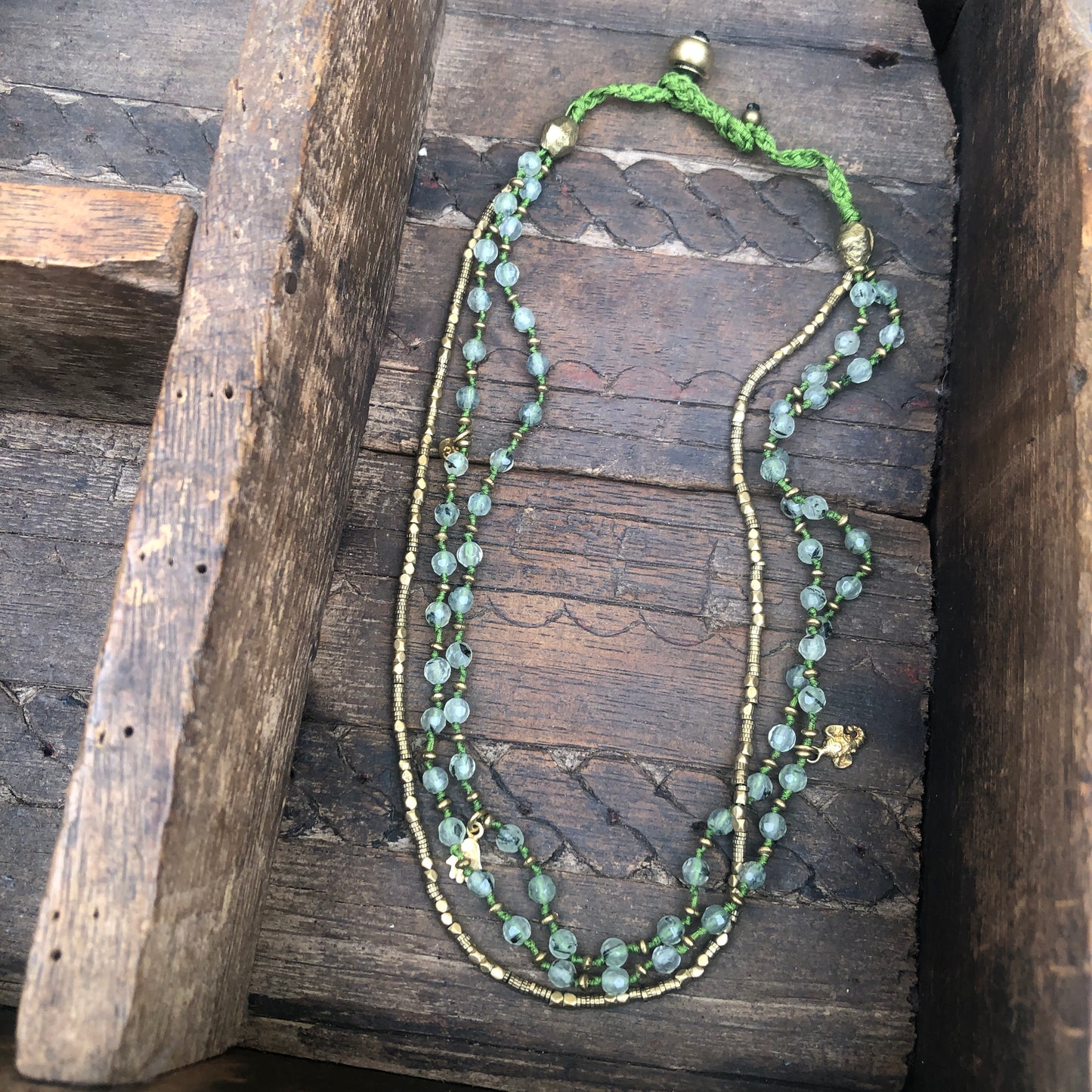 Multi Strand Prehnite Necklace