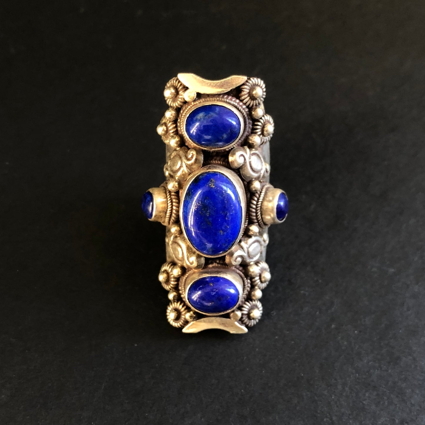 Lapis Tibetan Saddle Ring