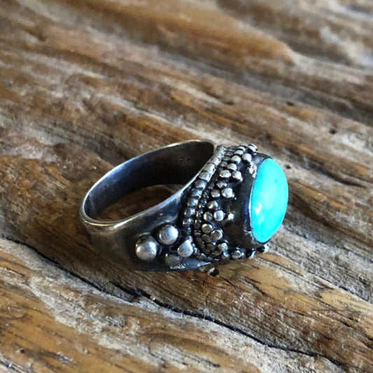 Tibetan Turquoise Silver Ring