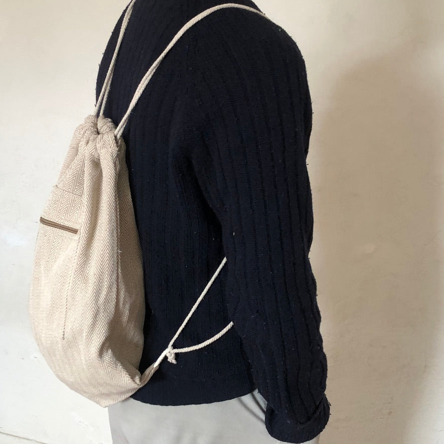 Natural Cotton Drawstring Backpack