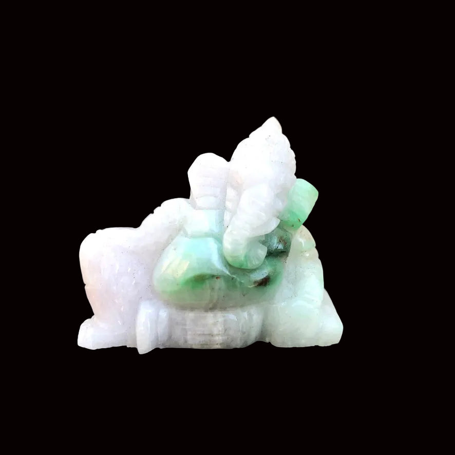 Green Jade Ganesha Figurine