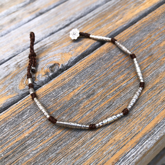 Hilltribe Silver Knotted On Adjustable Bracelet