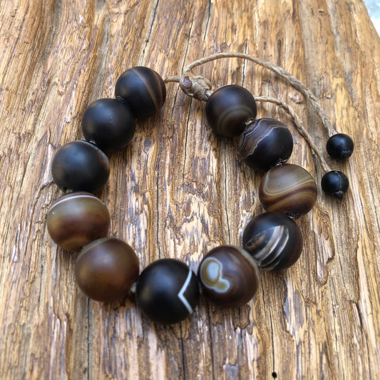 Large Agate Beaded Wrist Mala