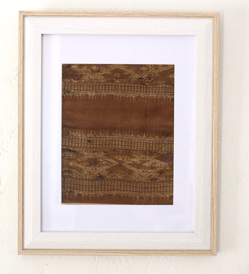 Framed Vintage Laotian Silk Weaving