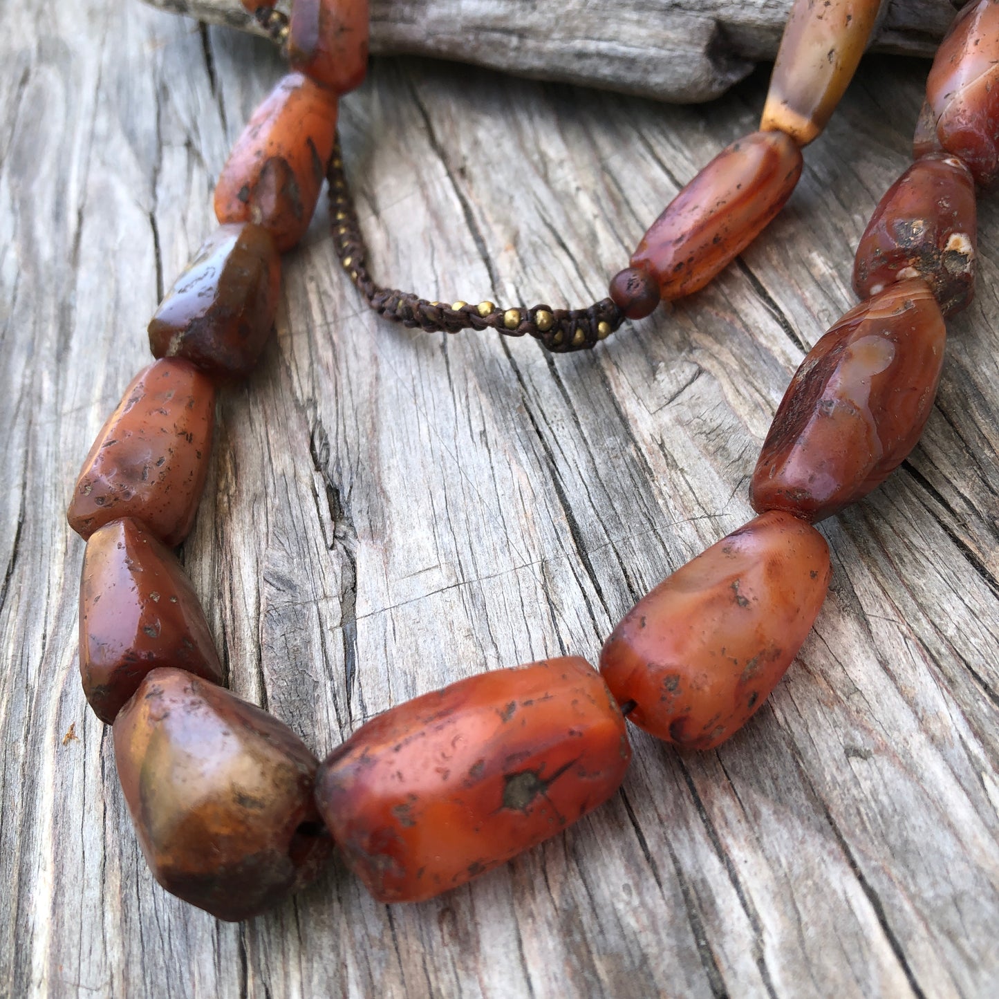 Vintage African Carnelian Long Necklace