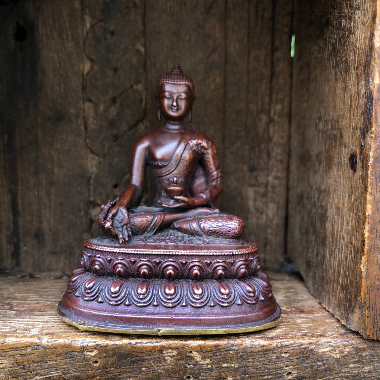 Copper Medicine Buddha Figurine