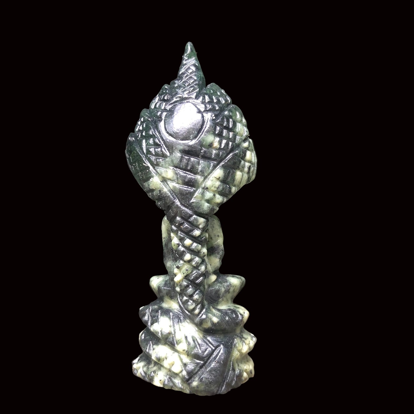 Green Jade Naga Buddha Figurine