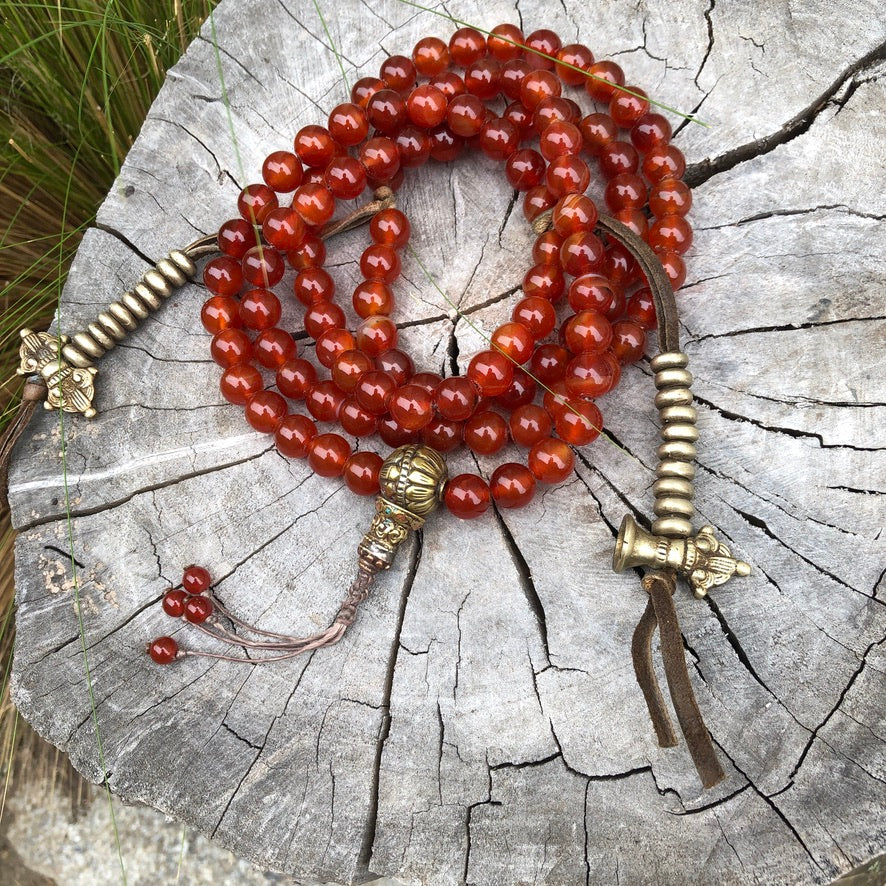 Carnelian Bead 108 Count Prayer Mala