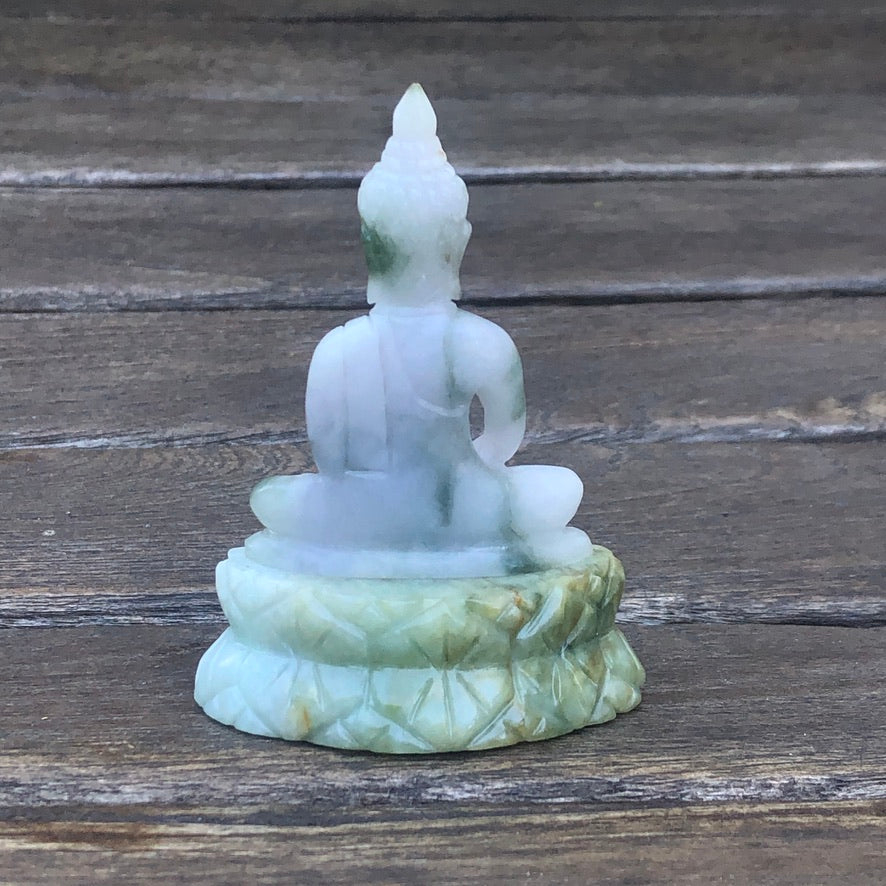 Seated Buddha Figurine In Green Jade - Trendivine