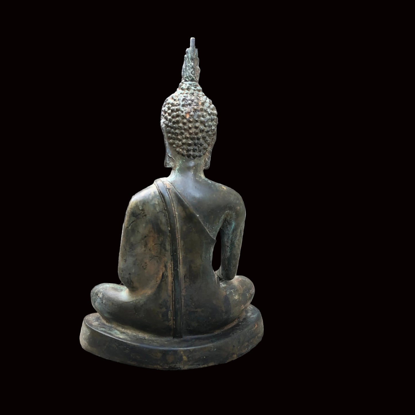 Seated Sukhothai Buddha Sculpture in Earth Touching Mudra