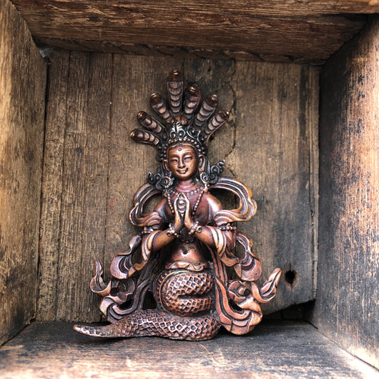 Copper Naga Kanya Figurine