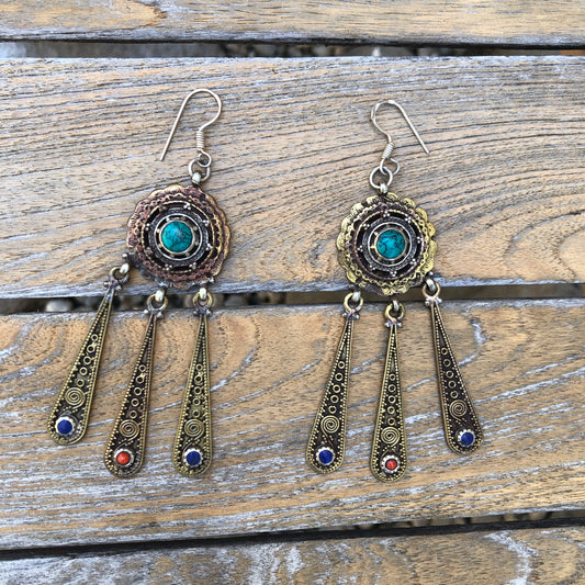 Vintage Turquoise Dangle And Drop Earrings