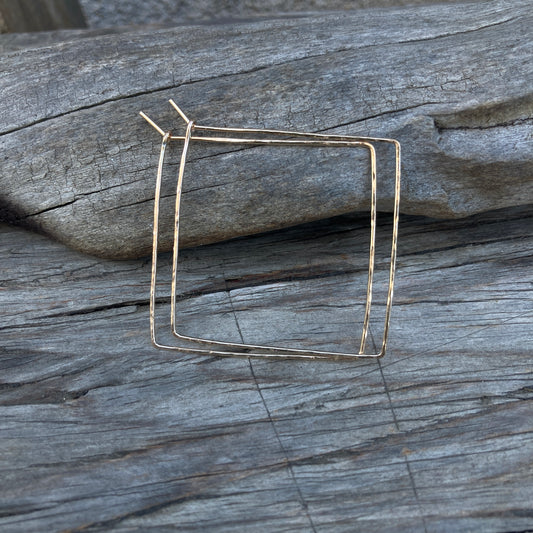 Gold Filled Square Wire Hoops