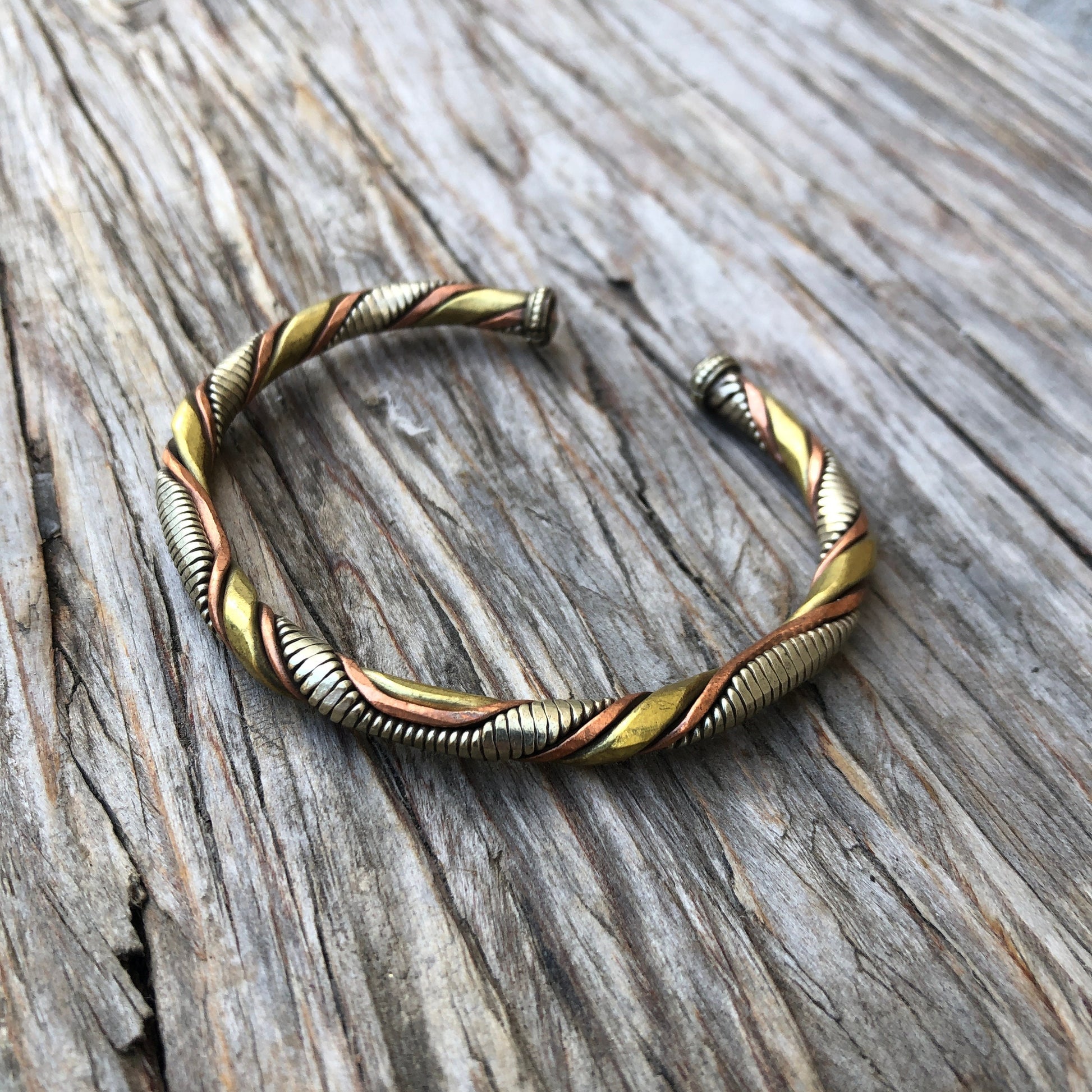 Braided Three Metal Bracelet