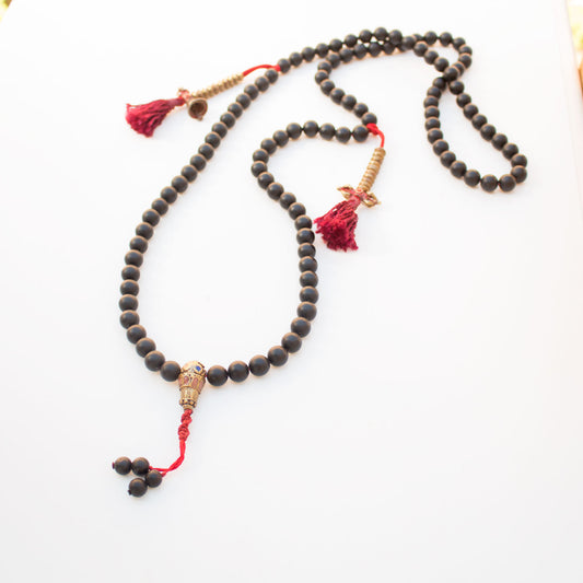 Black Onyx Mala Beads Necklace