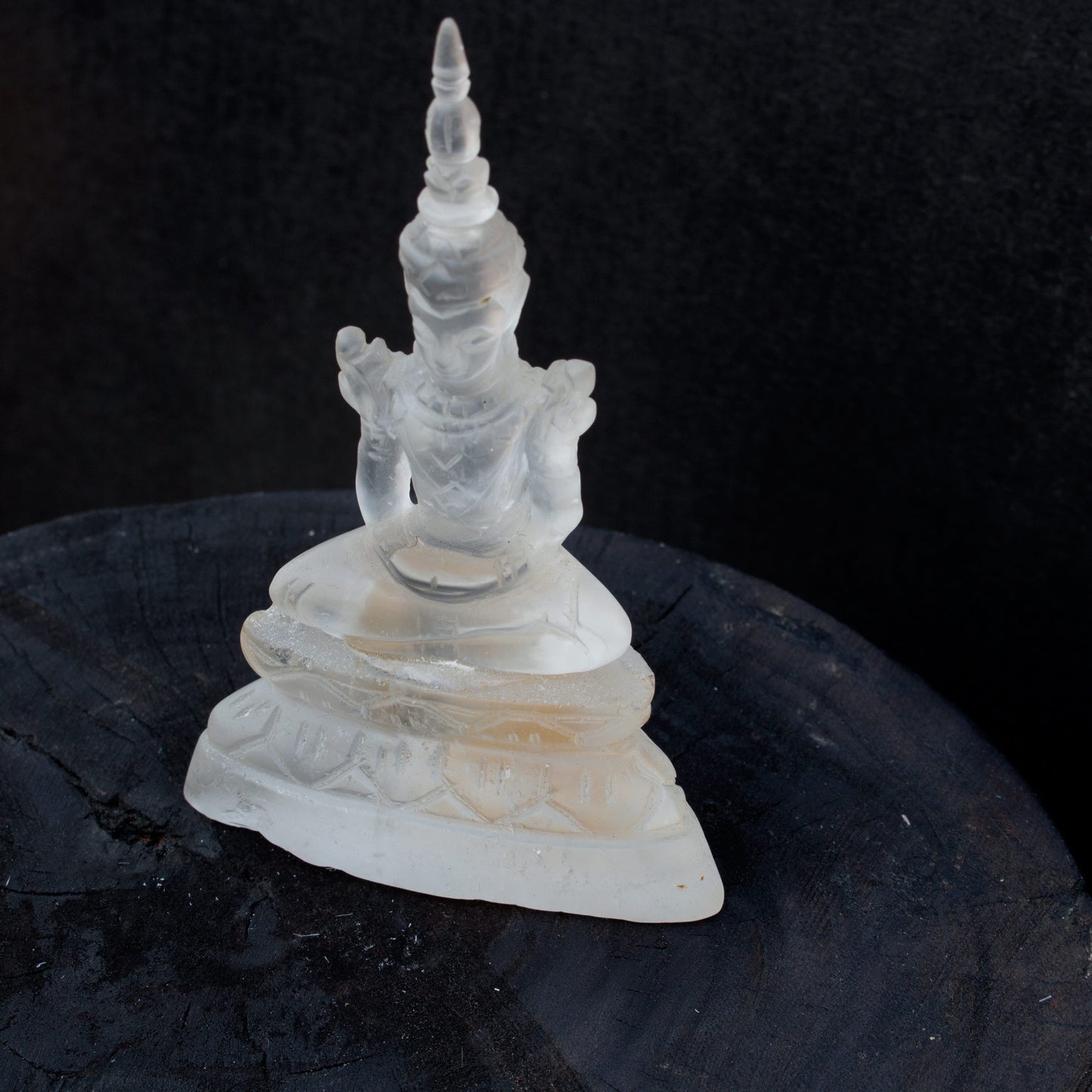 Clear Quartz carved Buddha Figurine