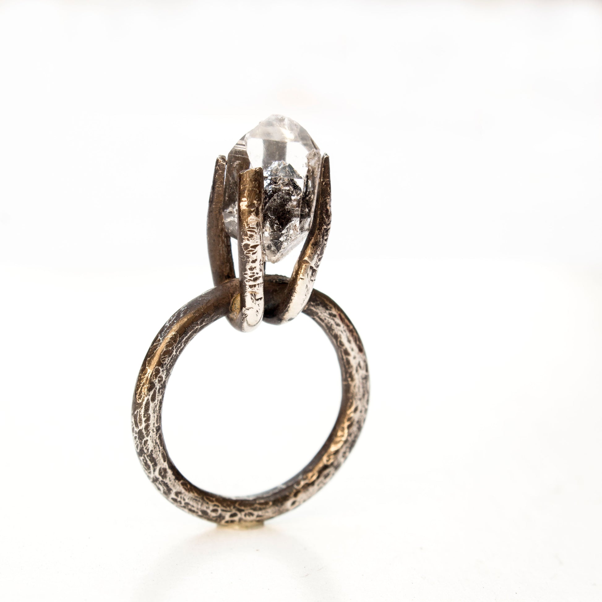 Herkimer Diamond Quartz Silver ring - Trendivine