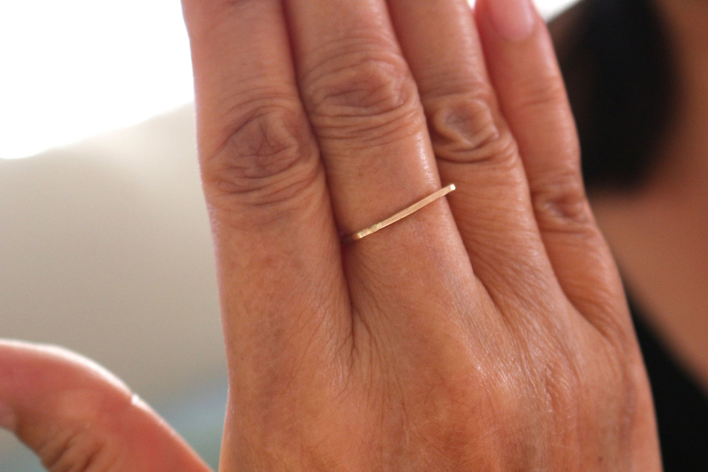 Simple gold filled geometric square ring