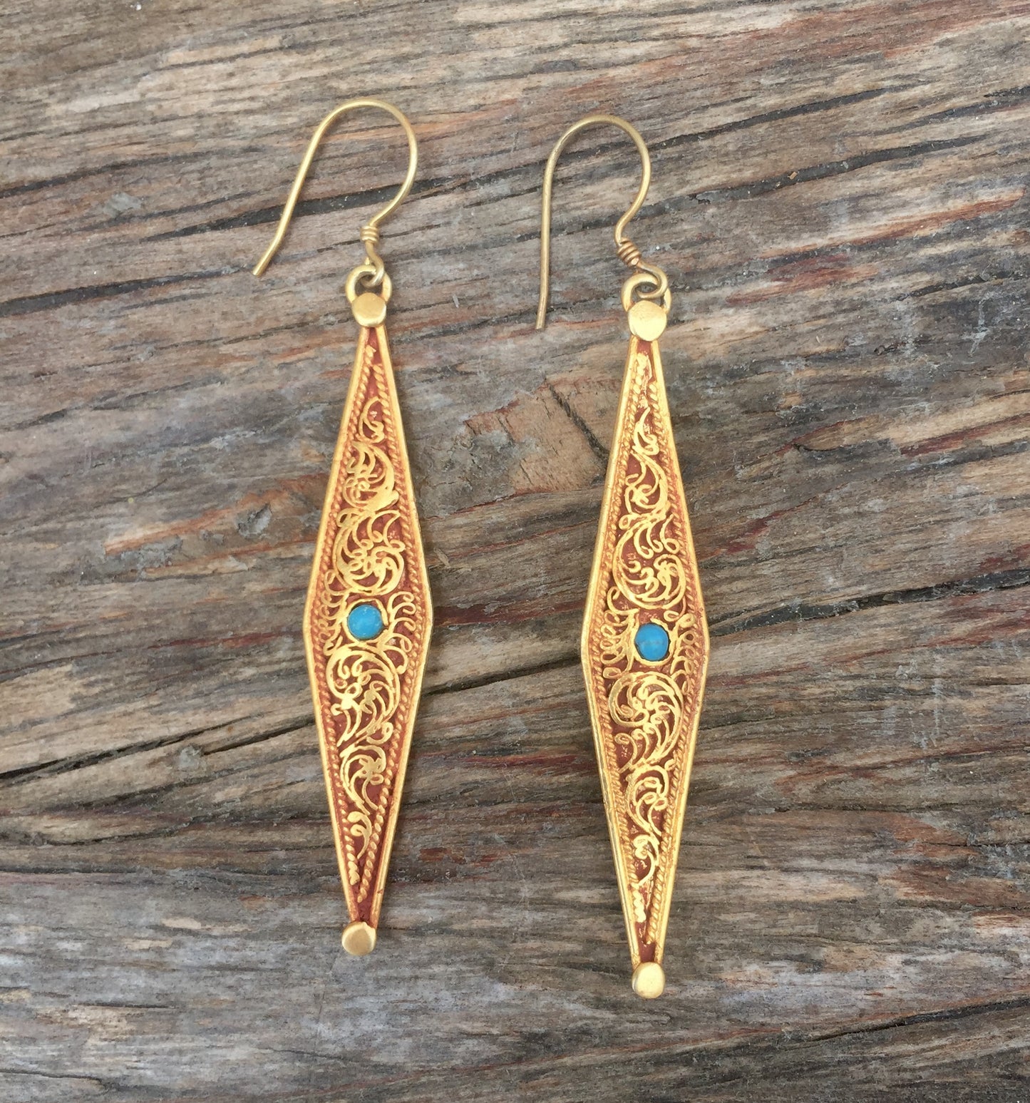 Turquoise Long Dangle Earrings