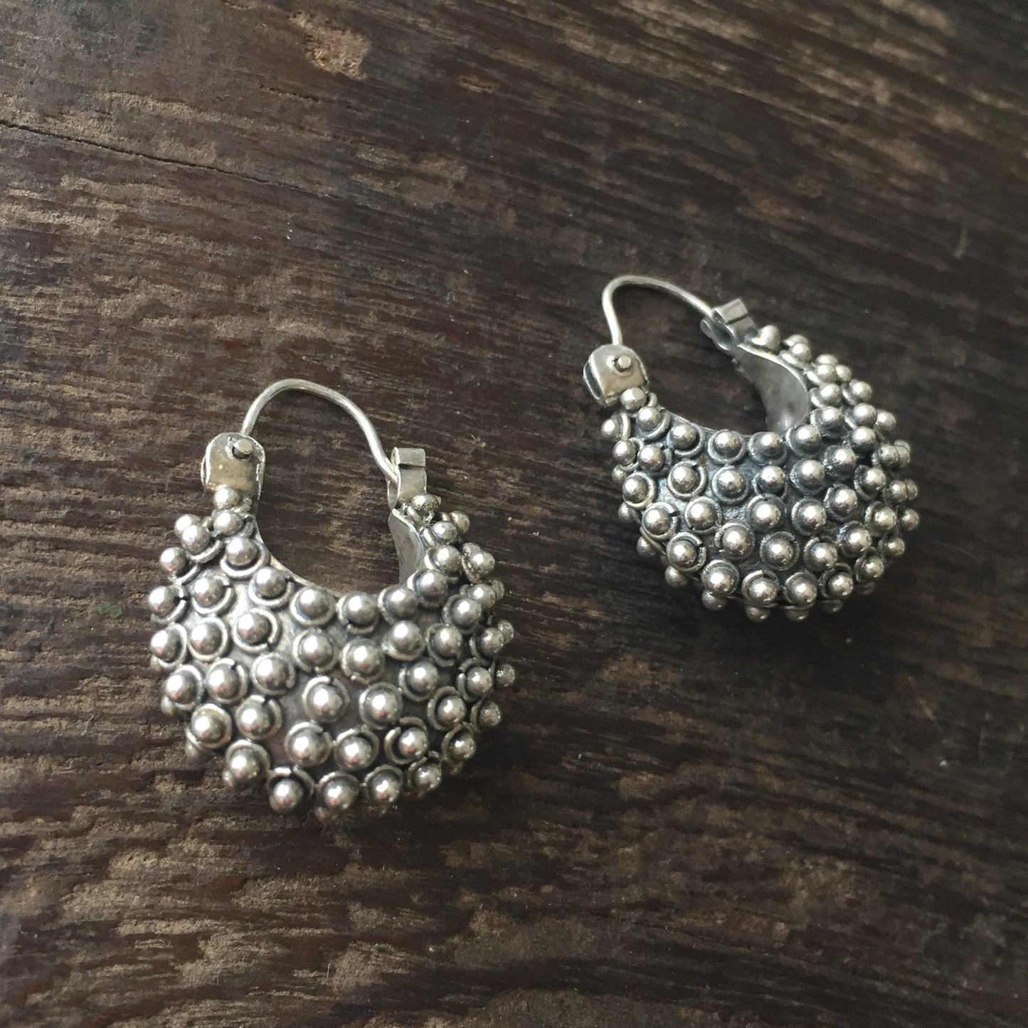 Dotted Sterling Hoops