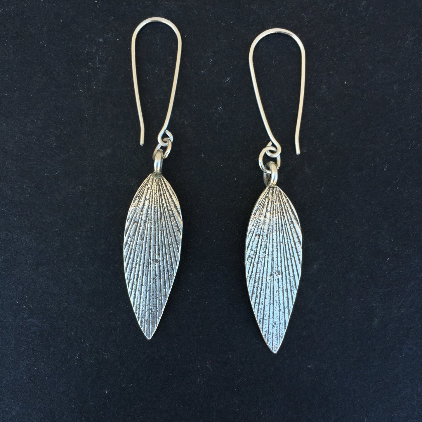 Sterling Leaf  Dangle Earrings