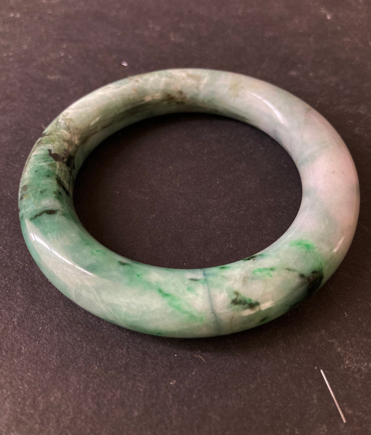 Green jade bangle bracelet