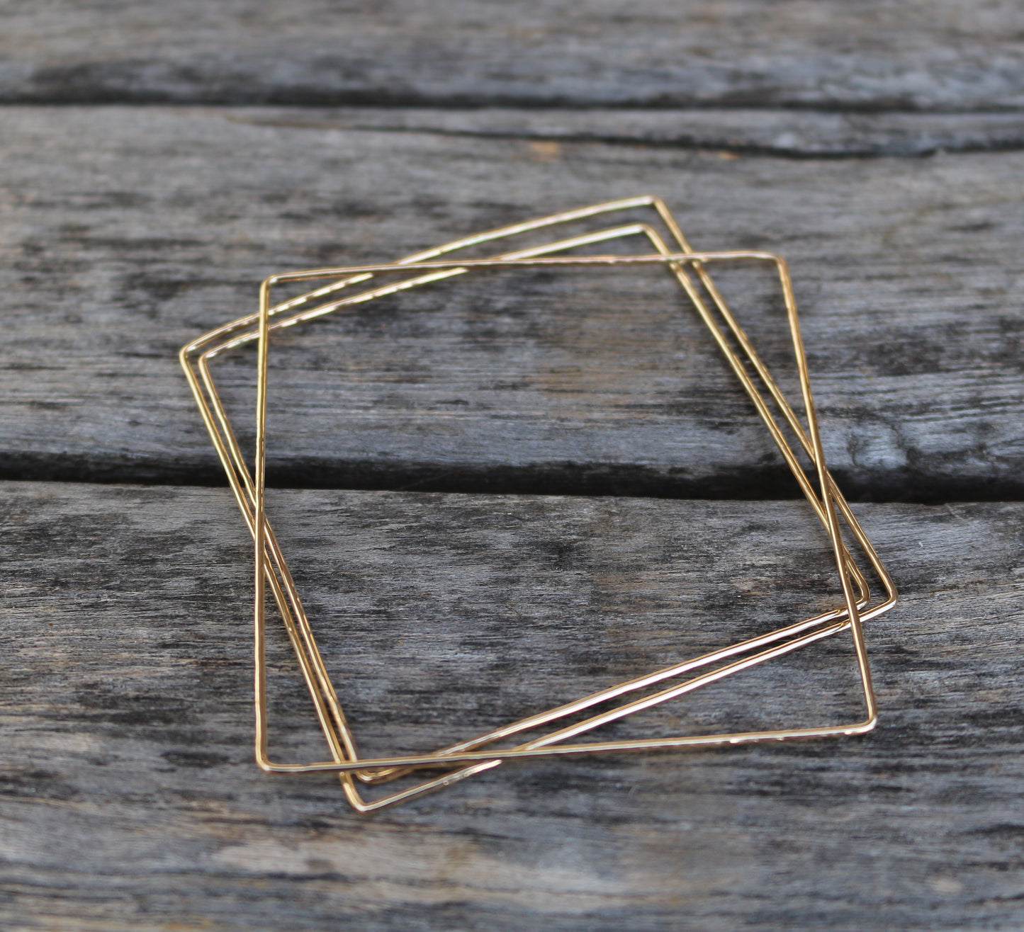 Simple gold filled dainty square bangle