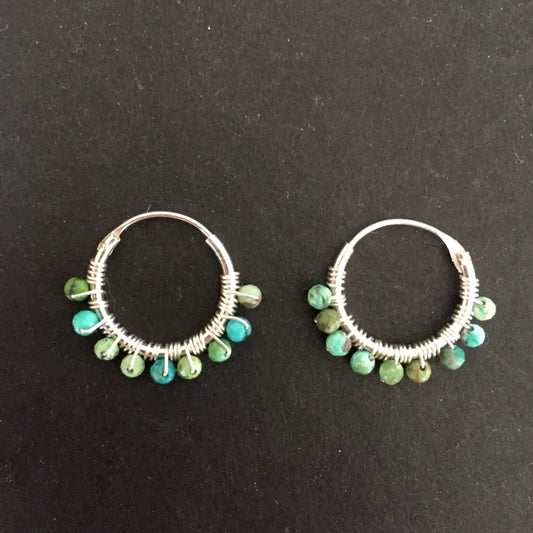 Turquoise Tiny Hoops