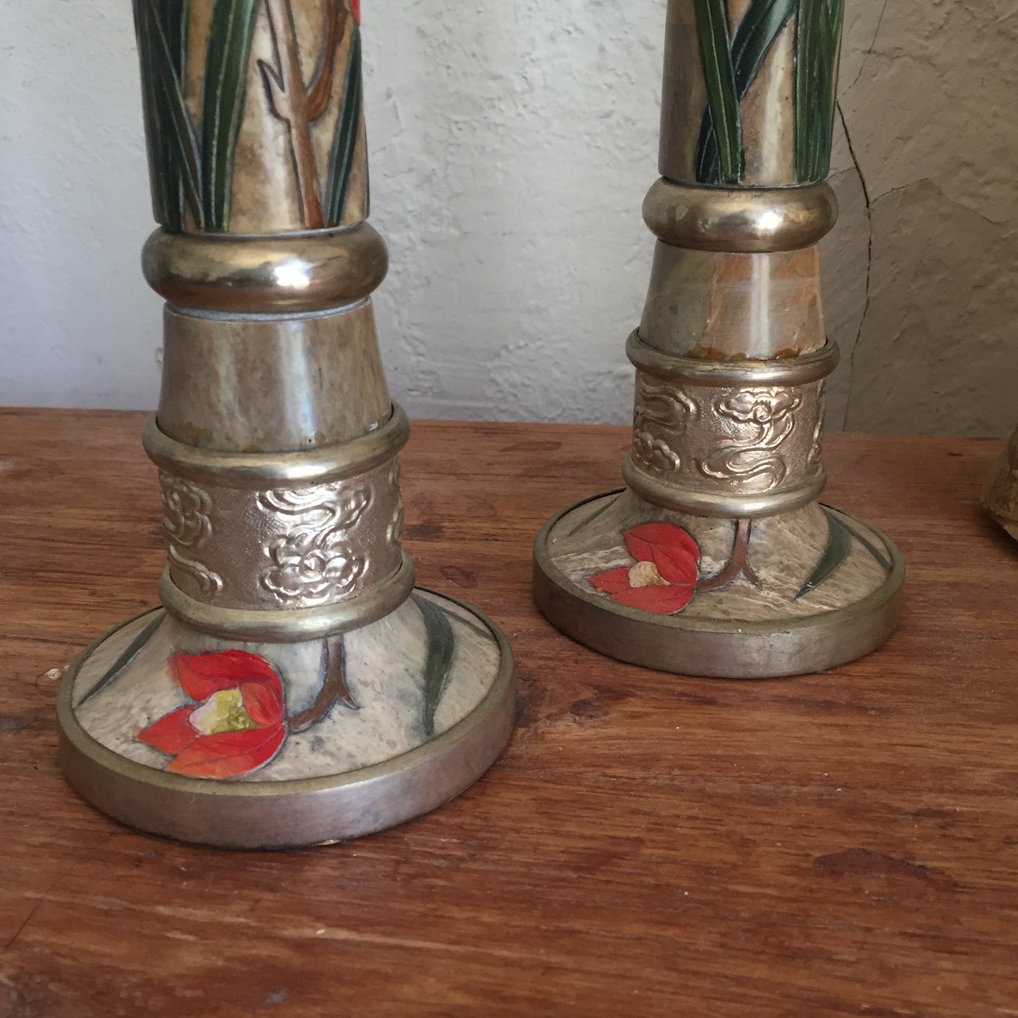 Pair Of Stone Candle Holder