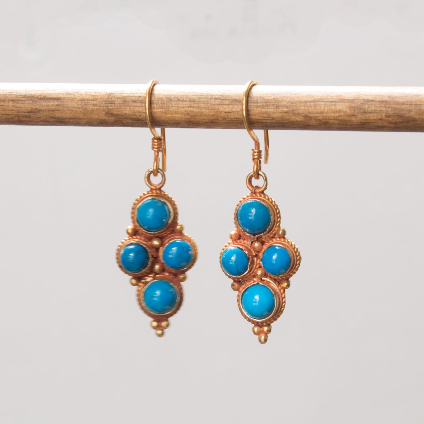 Turquoise vermeil earrings