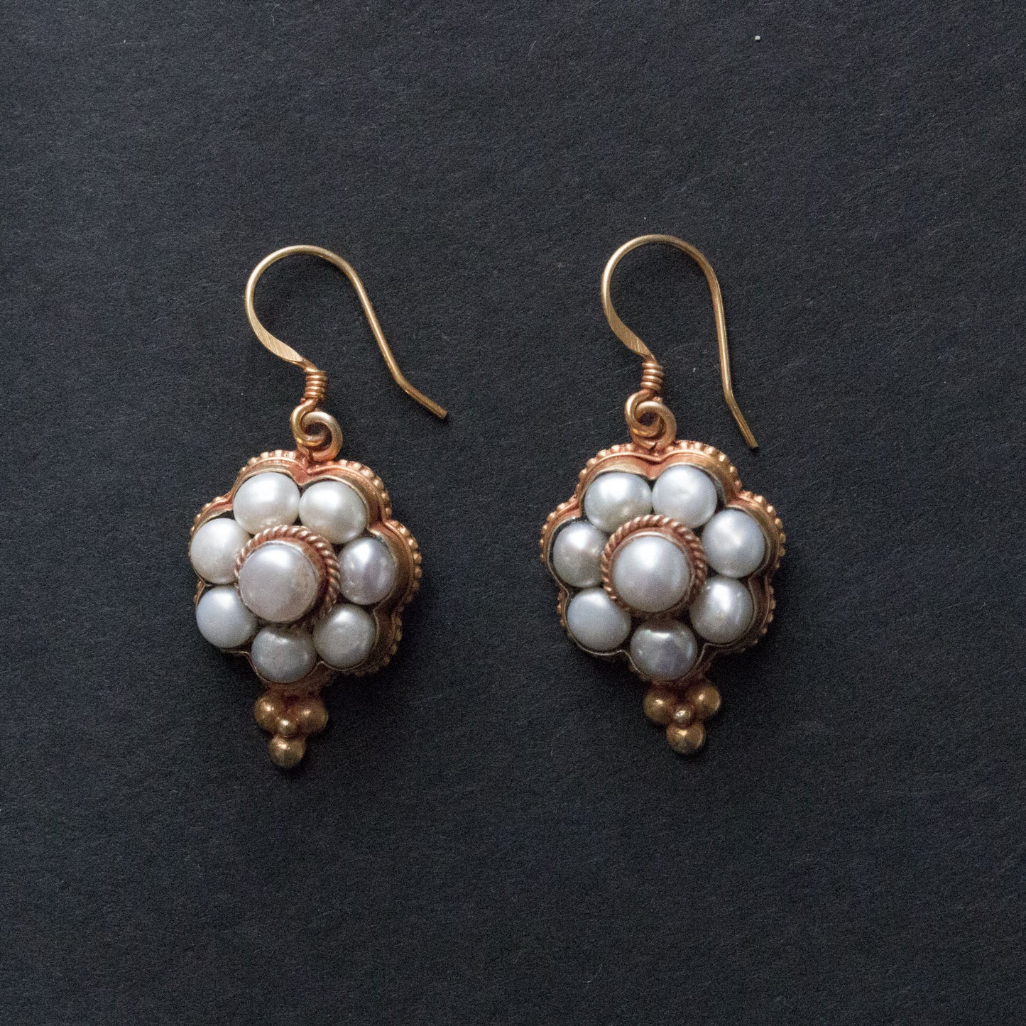 Freshwater pearl Mandala earrings