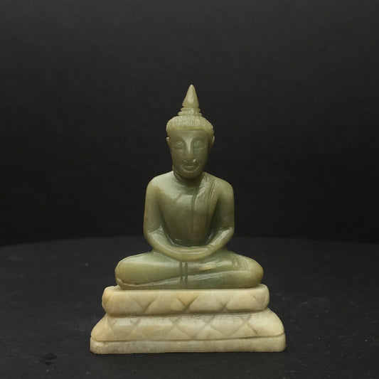 Green Jade Meditating Buddha Statue