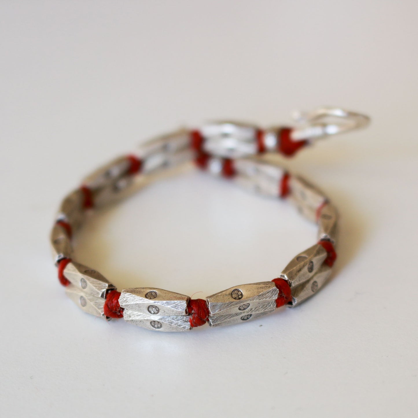 Stamped Sterling Silver knotted bracelet