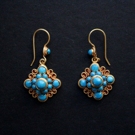 Turquoise Mandala Earrings