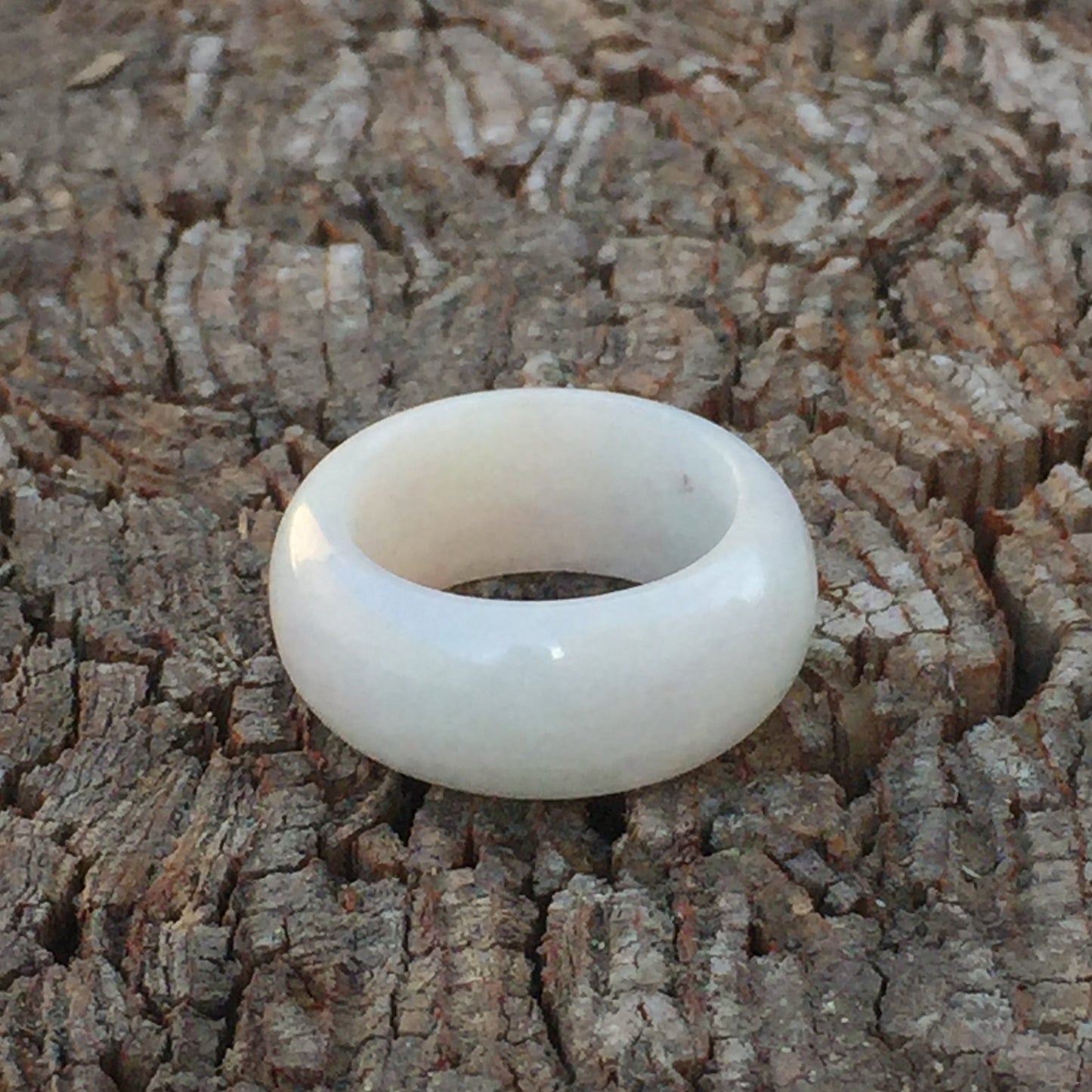 White Jade Band Ring