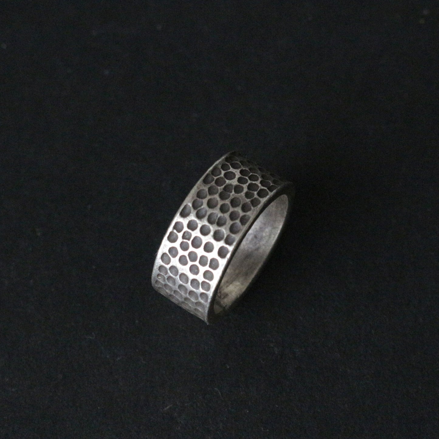 Hammered Wide Band Sterling Ring