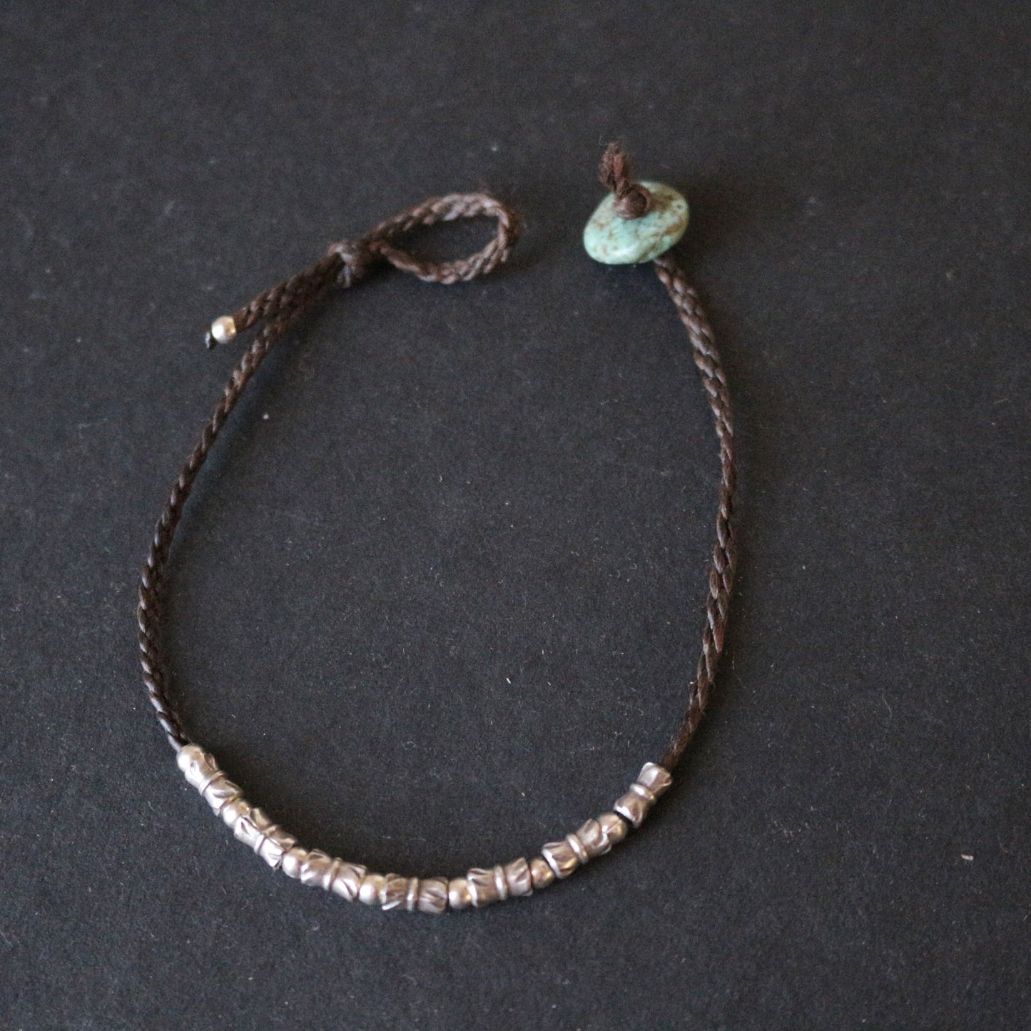 Stamped Sterling Beads Bracelet