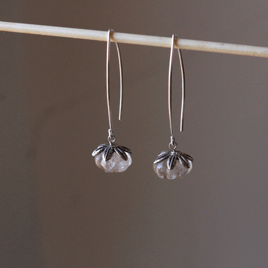 Quartz Silver Dangle Earrings