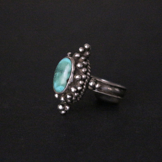 Vintage Tibetan Turquoise Silver Ring