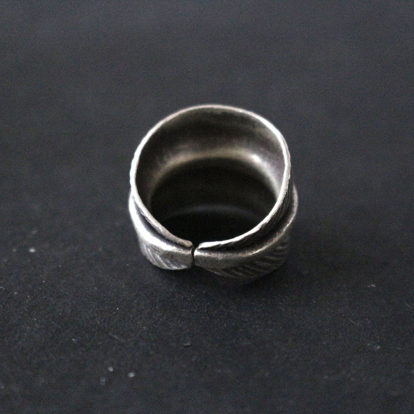 Etched Sterling Feather Ring