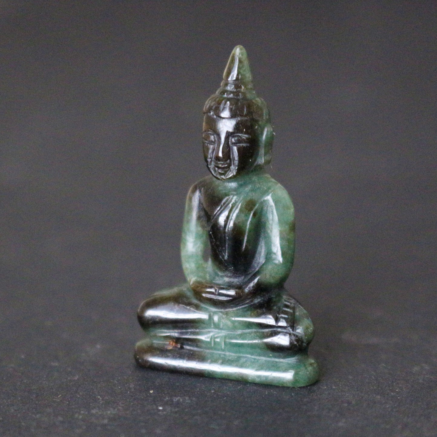 Green Jade Meditating Buddha Statue