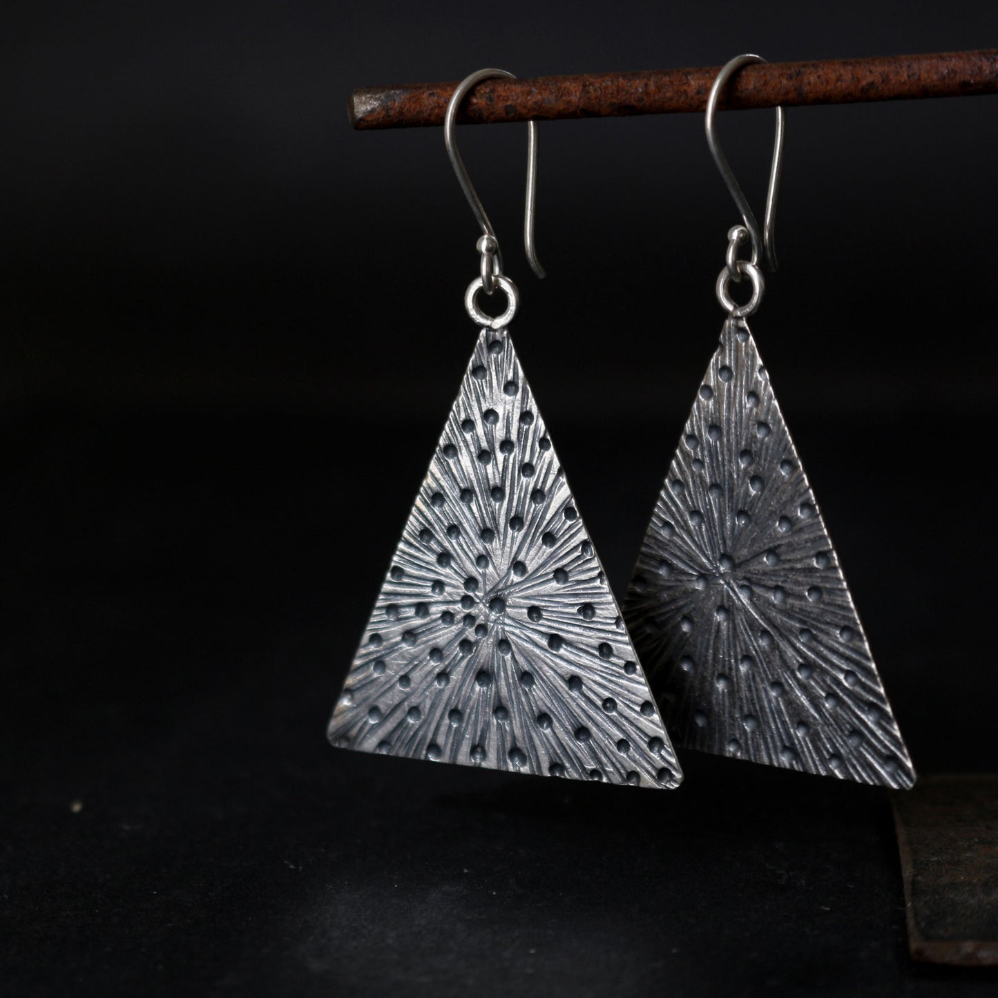 Hammered Silver Earrings