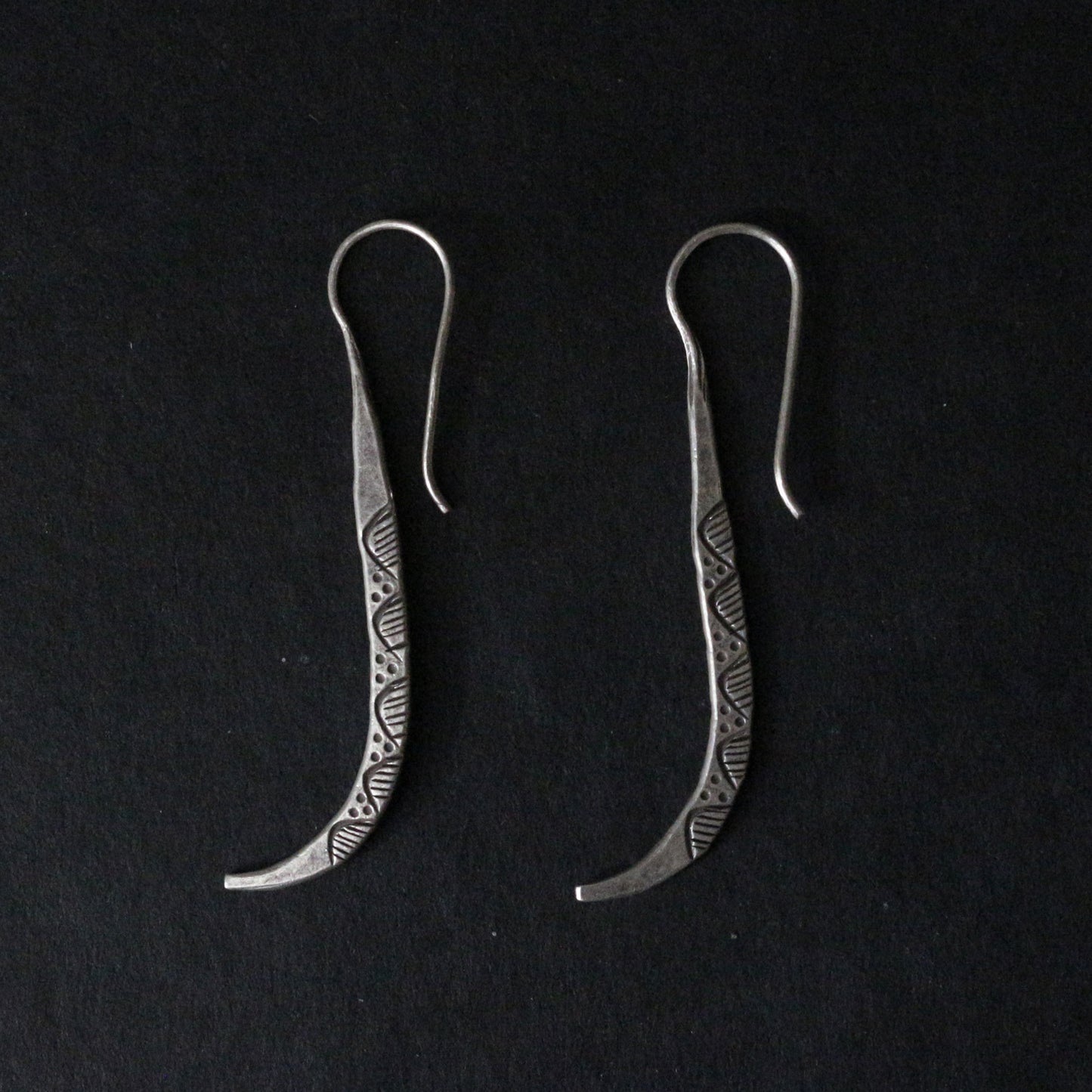 Etched Silver Earrings