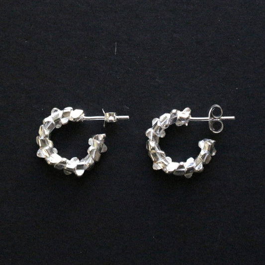 Silver Stud Hoop Earrings