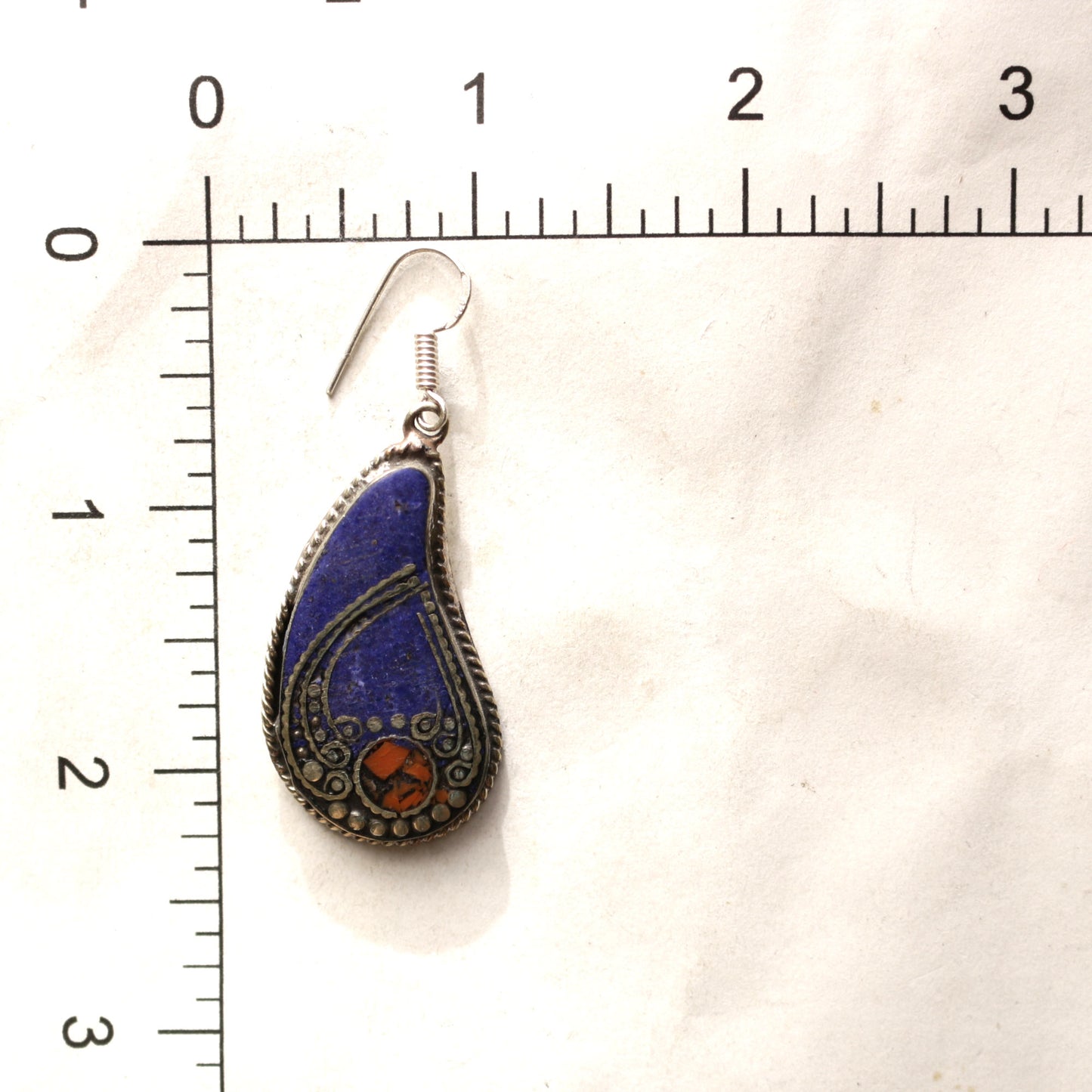 Lapis & Coral Inlay Earrings