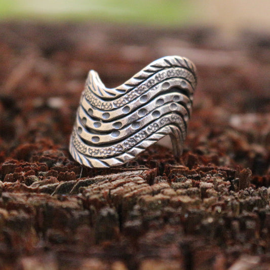 Stamped sterling ring