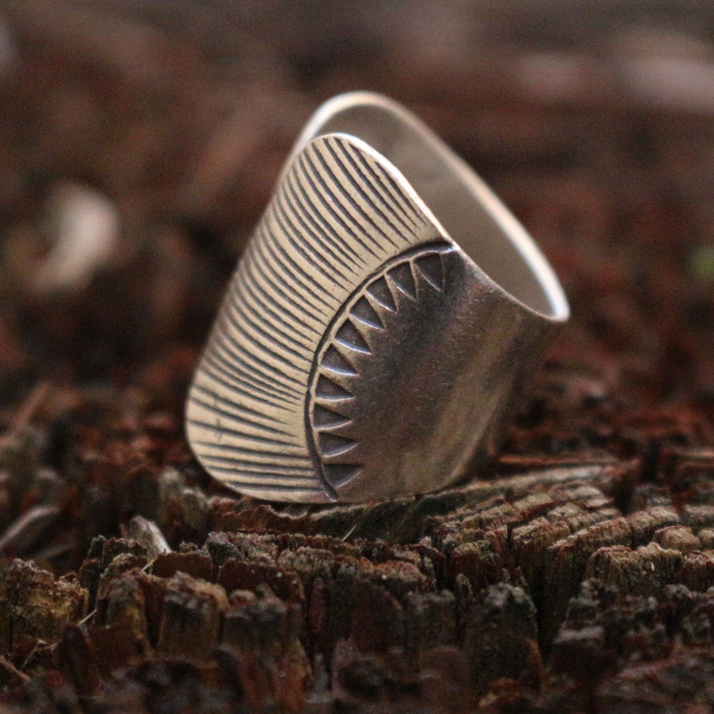 Etched Silver Ring