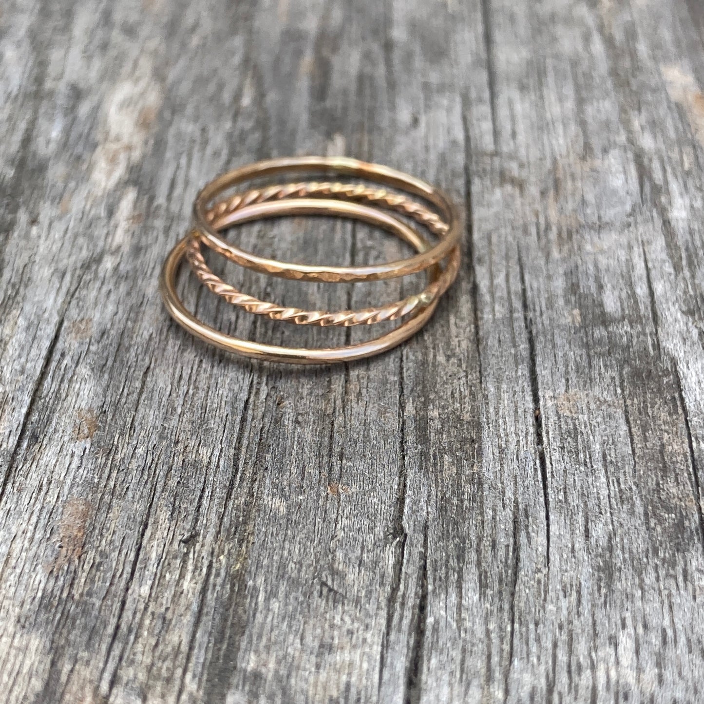 Thin Gold Filled Stack Rings