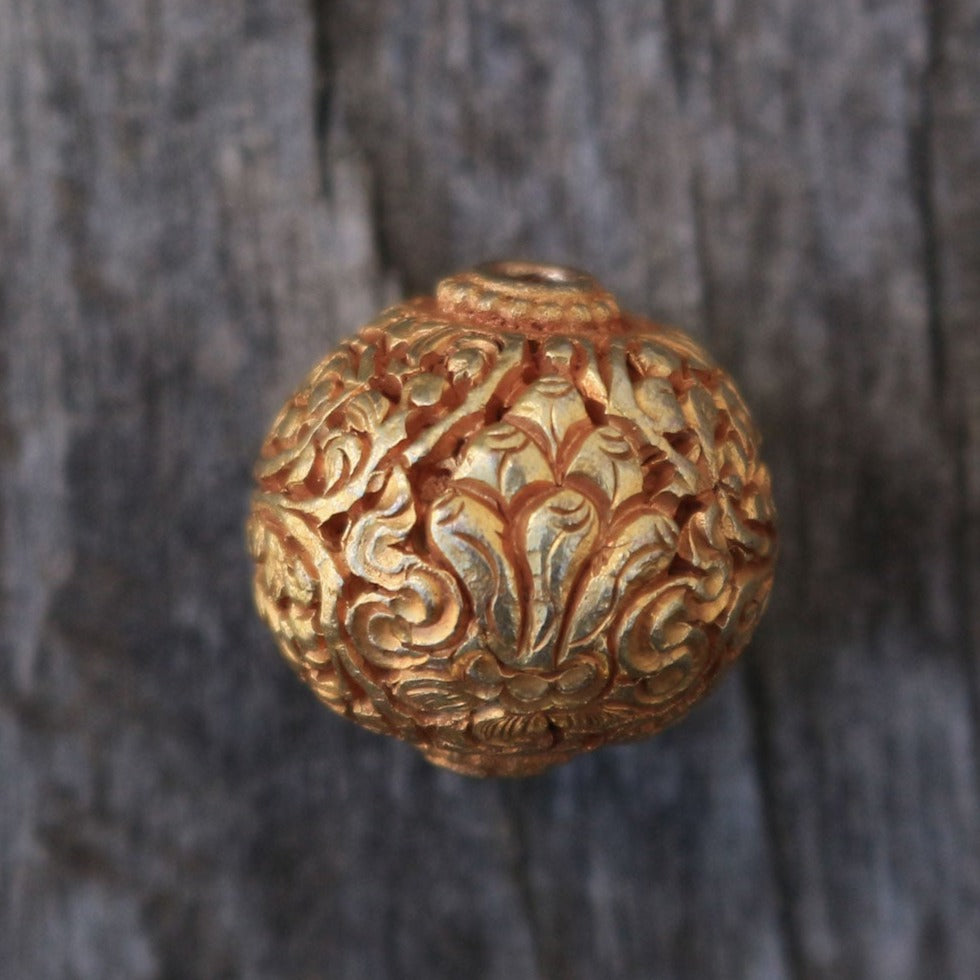 Hand Carved Round Bead